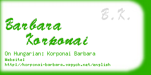 barbara korponai business card